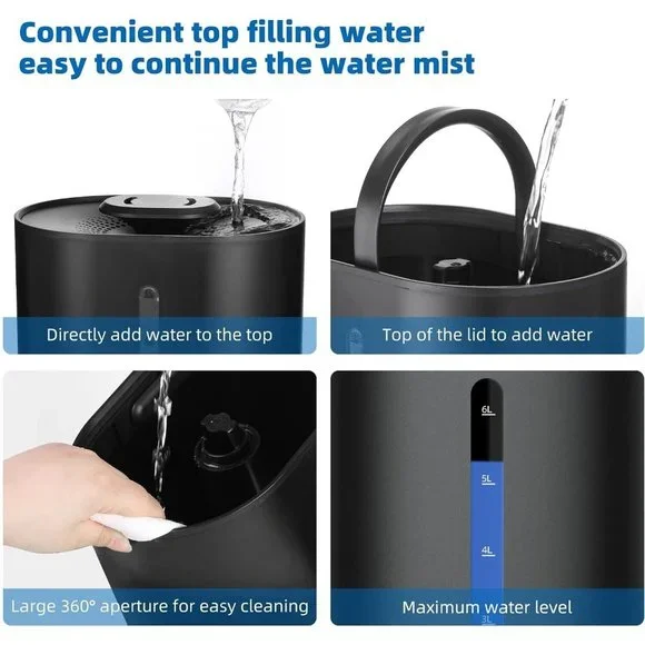6L Humidifiers for Bedroom Large Room Home, Cool and Warm for Baby - Picture 6 of 9